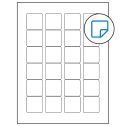 1.5" x 1.5" White Square Sheet Labels - Removable Adhesive