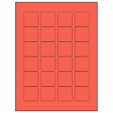 1.5" x 1.5" Red Square Sheet Labels