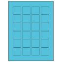 1.5" x 1.5" Turquoise Square Sheet Labels