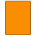 8.375" x 10.875" Fluorescent Orange Rectangular Sheet Labels