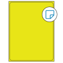 8.375" x 10.875" Fluorescent Yellow Rectangular Sheet Labels - Removable Adhesive