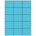 2.83" x 2.2" Turquoise Rectangular Sheet Labels