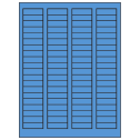 1.7225" x 0.5" Fluorescent Blue Rectangular Sheet Labels