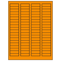 1.7225" x 0.5" Fluorescent Orange Rectangular Sheet Labels