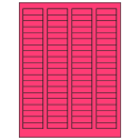 1.7225" x 0.5" Fluorescent Pink Rectangular Sheet Labels