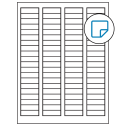 1.7225" x 0.5" White Rectangular Sheet Labels - Removable Adhesive