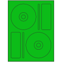 4.656" x 4.656" Fluorescent Green Sheet Labels