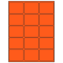 2.6875" x 2" Fluorescent Red Rectangular Sheet Labels