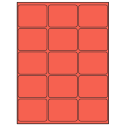 2.6875" x 2" Red Rectangular Sheet Labels
