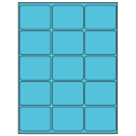 2.6875" x 2" Turquoise Rectangular Sheet Labels