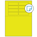 3.1875" x 1" Fluorescent Yellow Rectangular Sheet Labels - Removable Adhesive