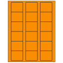 2.125" x 1.75" Fluorescent Orange Rectangular Sheet Labels