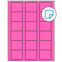 2.125" x 1.75" Fluorescent Pink Rectangular Sheet Labels - Removable Adhesive