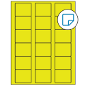 2.125" x 1.75" Fluorescent Yellow Rectangular Sheet Labels - Removable Adhesive