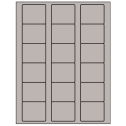 2.125" x 1.75" Gray Rectangular Sheet Labels