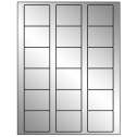 2.125" x 1.75" Silver Foil Rectangular Sheet Labels