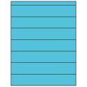 8.5" x 1.5" Turquoise Rectangular Sheet Labels