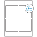 3.875" x 3.875" White Square Sheet Labels - Ultra Aggressive Adhesive