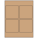 3.875" x 3.875" Brown Kraft Square Sheet Labels