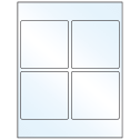 3.875" x 3.875" Crystal Clear Square Sheet Labels