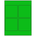 3.875" x 3.875" Fluorescent Green Square Sheet Labels