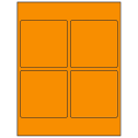 3.875" x 3.875" Fluorescent Orange Square Sheet Labels