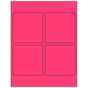 3.875" x 3.875" Fluorescent Pink Square Sheet Labels