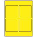 3.875" x 3.875" Fluorescent Yellow Square Sheet Labels
