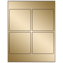 3.875" x 3.875" Gold Foil Square Sheet Labels
