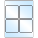 3.875" x 3.875" White Premium High Gloss Square Sheet Labels