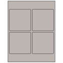 3.875" x 3.875" Gray Square Sheet Labels