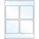 3.875" x 3.875" White Mid Gloss Square Sheet Labels