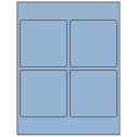 3.875" x 3.875" Pastel Blue Square Sheet Labels