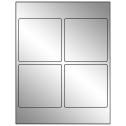 3.875" x 3.875" Silver Foil Square Sheet Labels