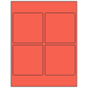 3.875" x 3.875" Red Square Sheet Labels