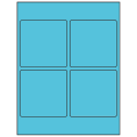 3.875" x 3.875" Turquoise Square Sheet Labels