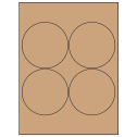 3.9375" Brown Kraft Circular Sheet Labels