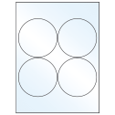 3.9375" Crystal Clear Circular Sheet Labels