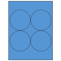 3.9375" Fluorescent Blue Circular Sheet Labels
