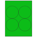 3.9375" Fluorescent Green Circular Sheet Labels