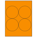 3.9375" Fluorescent Orange Circular Sheet Labels
