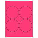 3.9375" Fluorescent Pink Circular Sheet Labels