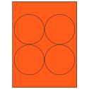 3.9375" Fluorescent Red Circular Sheet Labels