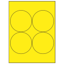 3.9375" Fluorescent Yellow Circular Sheet Labels
