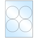 3.9375" White Premium High Gloss Circular Sheet Labels