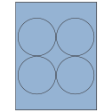 3.9375" Pastel Blue Circular Sheet Labels