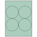 3.9375" Pastel Green Circular Sheet Labels