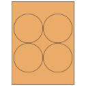 3.9375" Pastel Orange Circular Sheet Labels