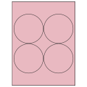 3.9375" Pastel Pink Circular Sheet Labels