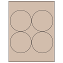 3.9375" Pastel Tan Circular Sheet Labels